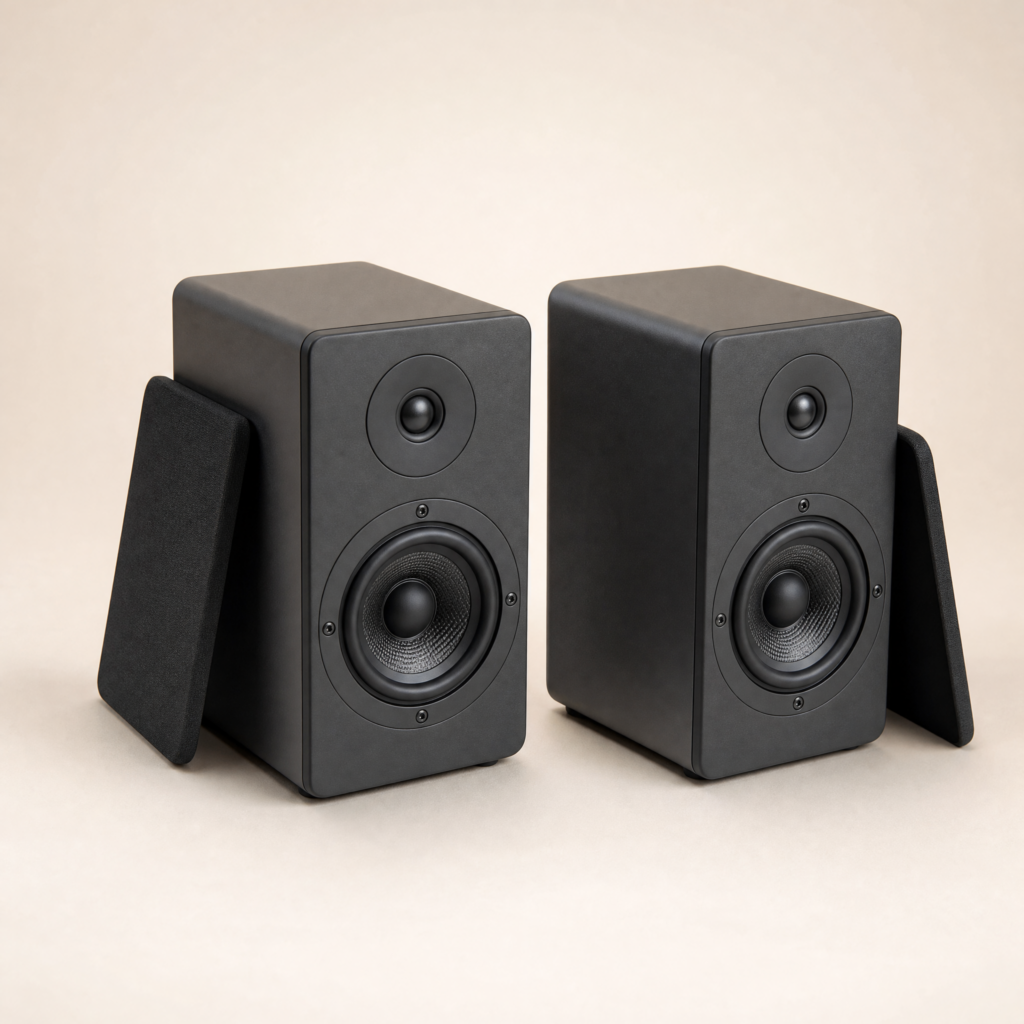 Active bookshelf speaker pair