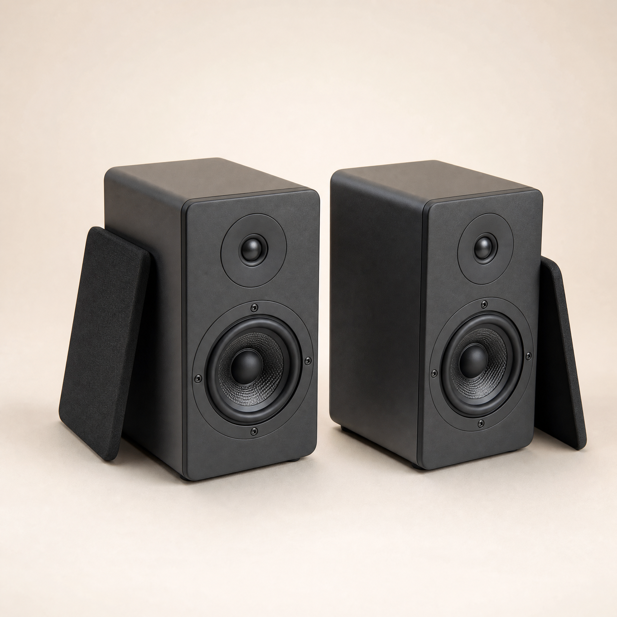 Active bookshelf speaker pair