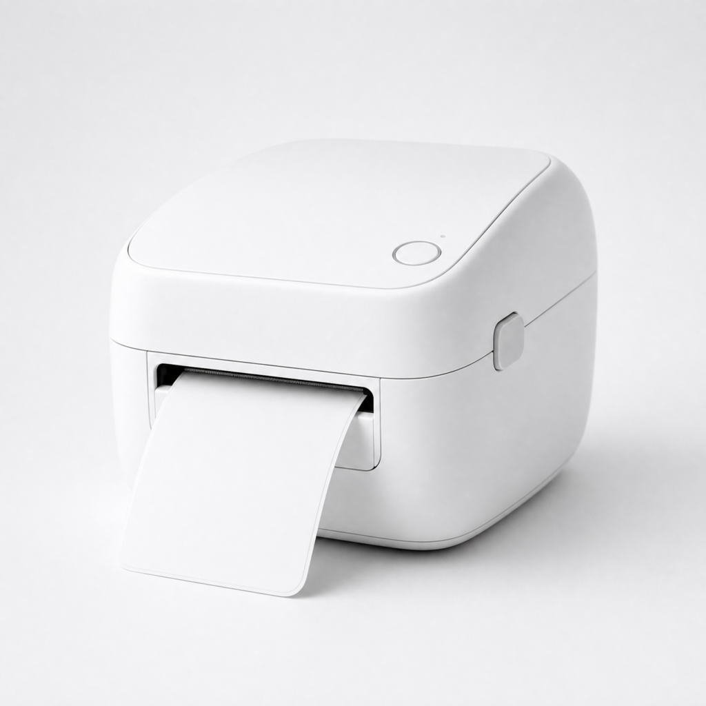 Compact direct thermal label printer